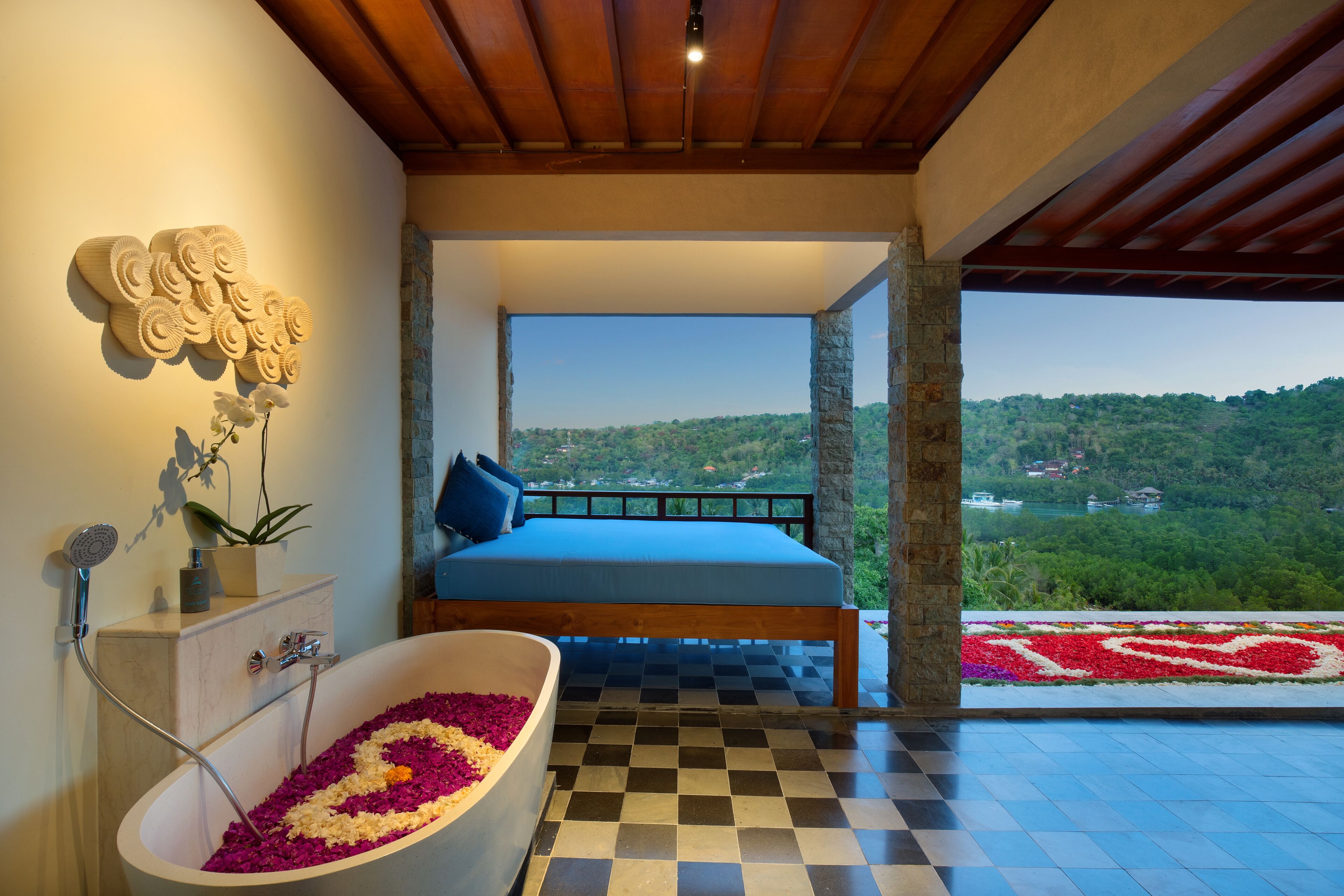 rooftop pool villa | bathroom | free toiletries, hair dryer, bathrobes, slippers