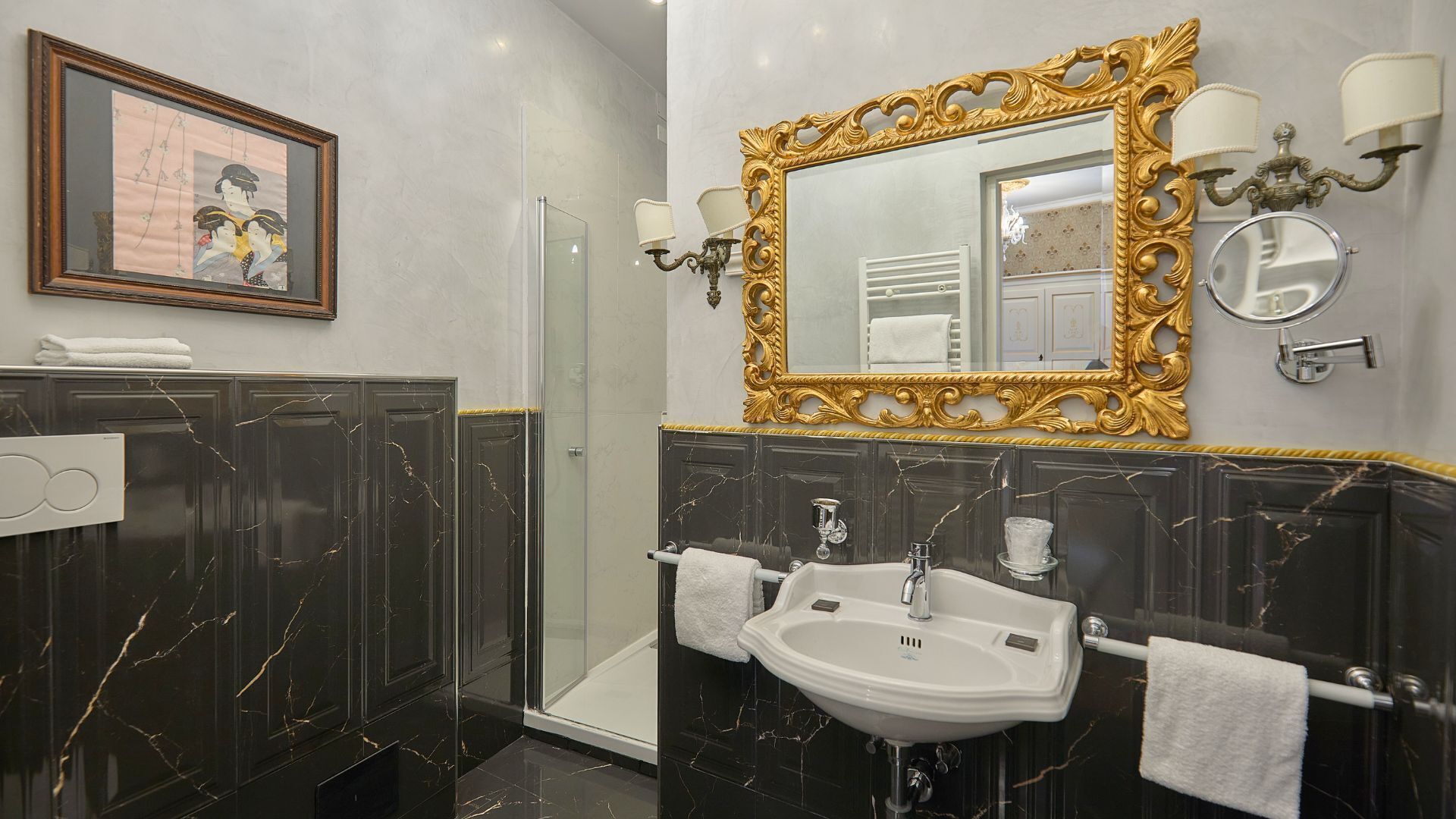 shower, free toiletries, hair dryer, bathrobes