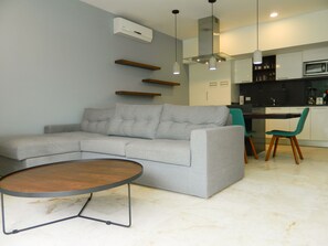 Luxury Suite, 2 Bedrooms | Living room | Flat-screen TV - Kiin Luxury Condos Riviera Maya (Akumal)