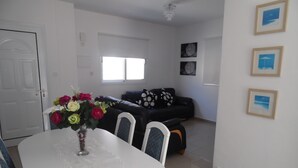 Villa, 4 Bedrooms, Private Pool | Living area | Flat-screen TV, DVD player - Villa Angelaise (Paralimni)