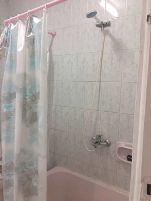 Bañera con ducha, cabezal de ducha tipo lluvia
