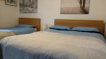 2 bedrooms, in-room safe, iron/ironing board, travel cot