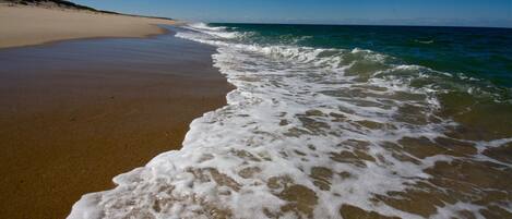 Beach nearby, sun loungers, beach towels