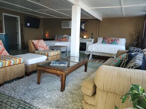 2 bedrooms, pillow-top beds, desk, iron/ironing board