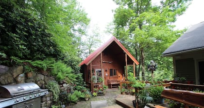 Hut in de bomen In het historische Jim Thorpe, aan de kant van Flagstaff Mountain