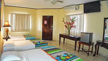 Comfort Quadruple Room, Multiple Beds, Non Smoking | In-room safe, desk, free WiFi, bed sheets