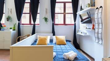 1 bedroom, iron/ironing board, travel crib, WiFi