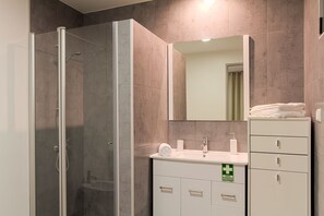Secadora de cabello, toallas, jabón, shampoo