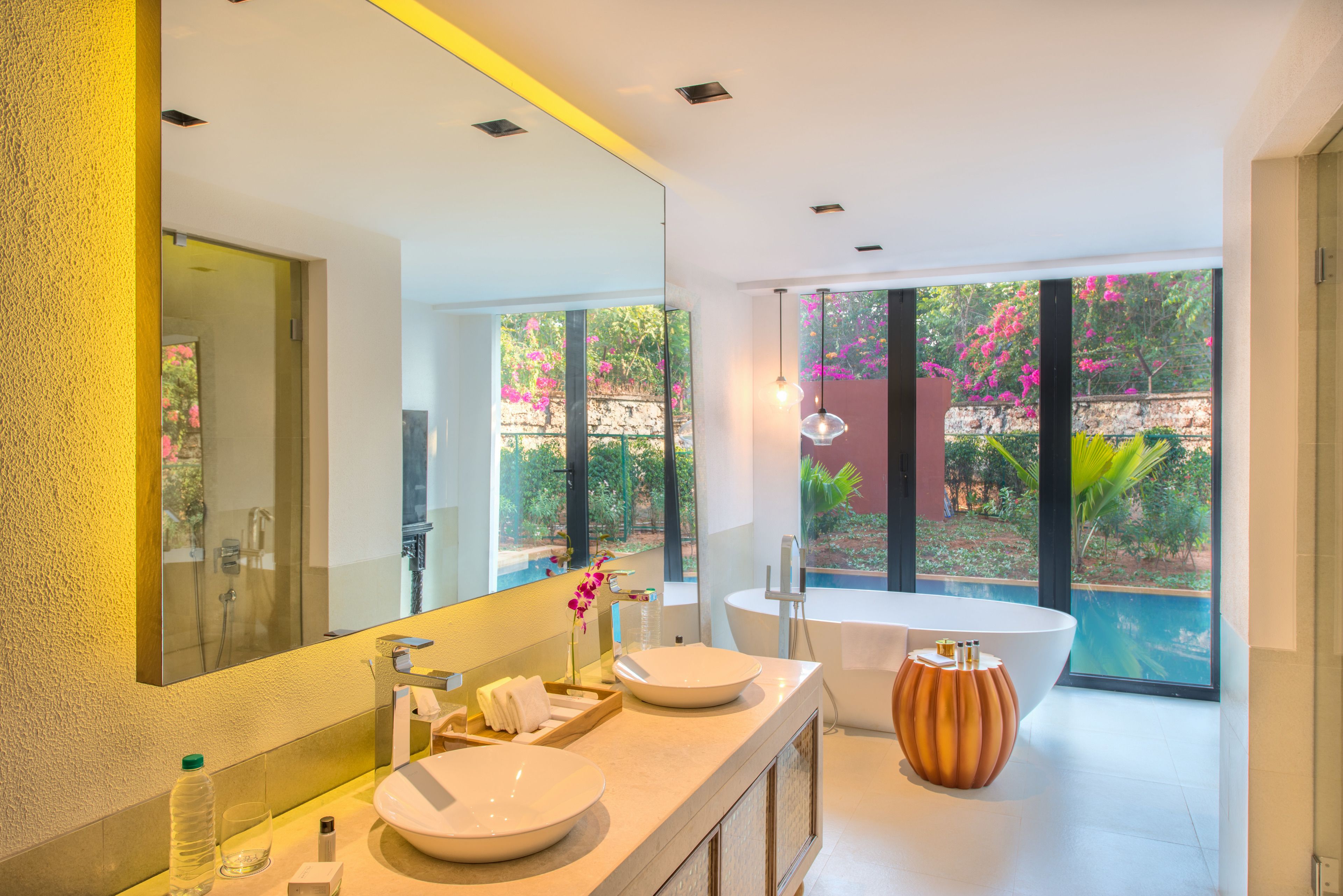 premier pool villa with private pool | bathroom | separate bathtub and shower, deep-soaking bathtub, free toiletries