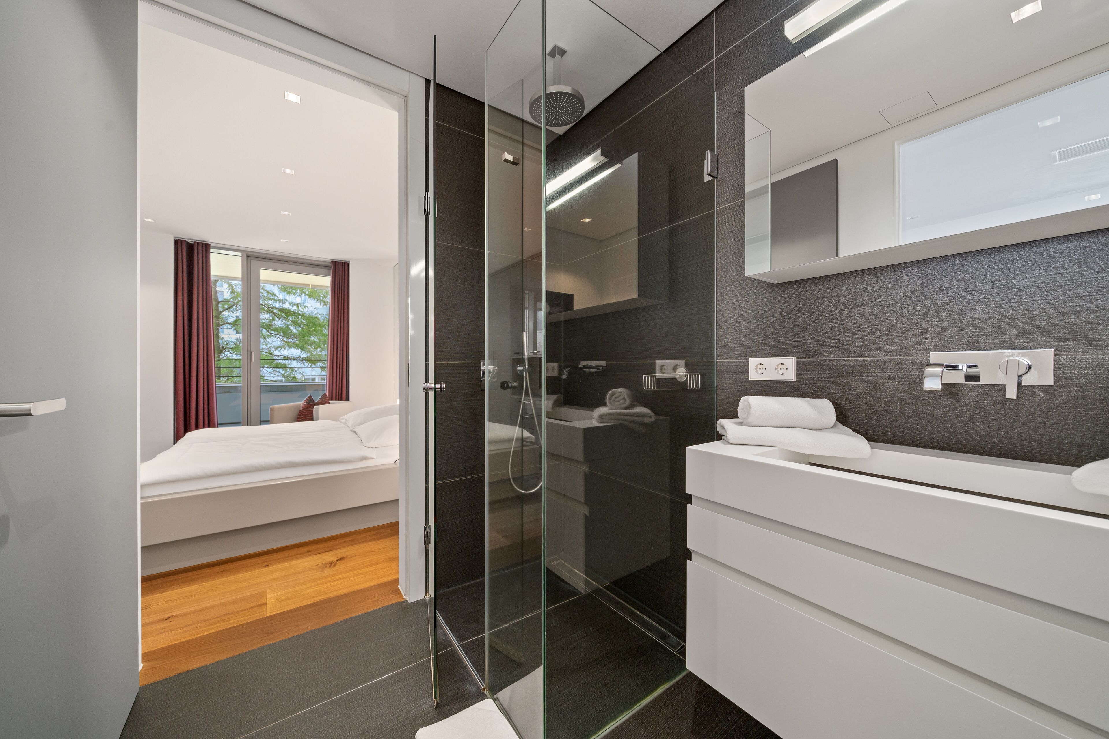 Bathtub, hair dryer, towels, soap