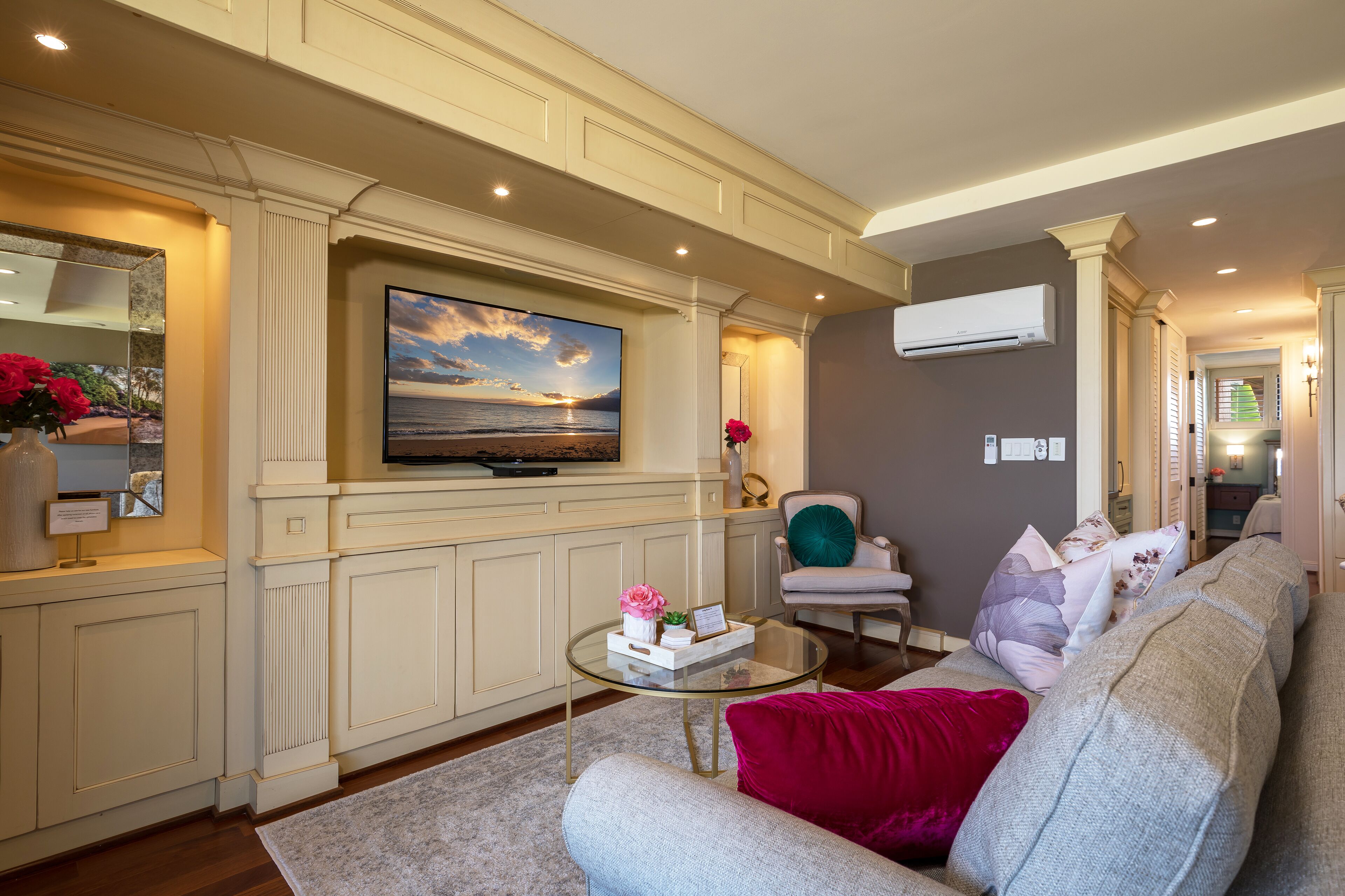 Smart TV, DVD player, books