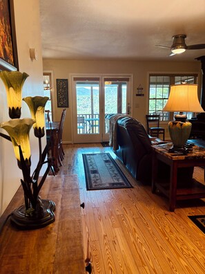 Smart-TV, Kamin, DVD-Player, Bücher