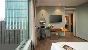 Habitación, vista a la ciudad (Suite City View) | Ropa de cama de alta calidad y camas con pillow-top
