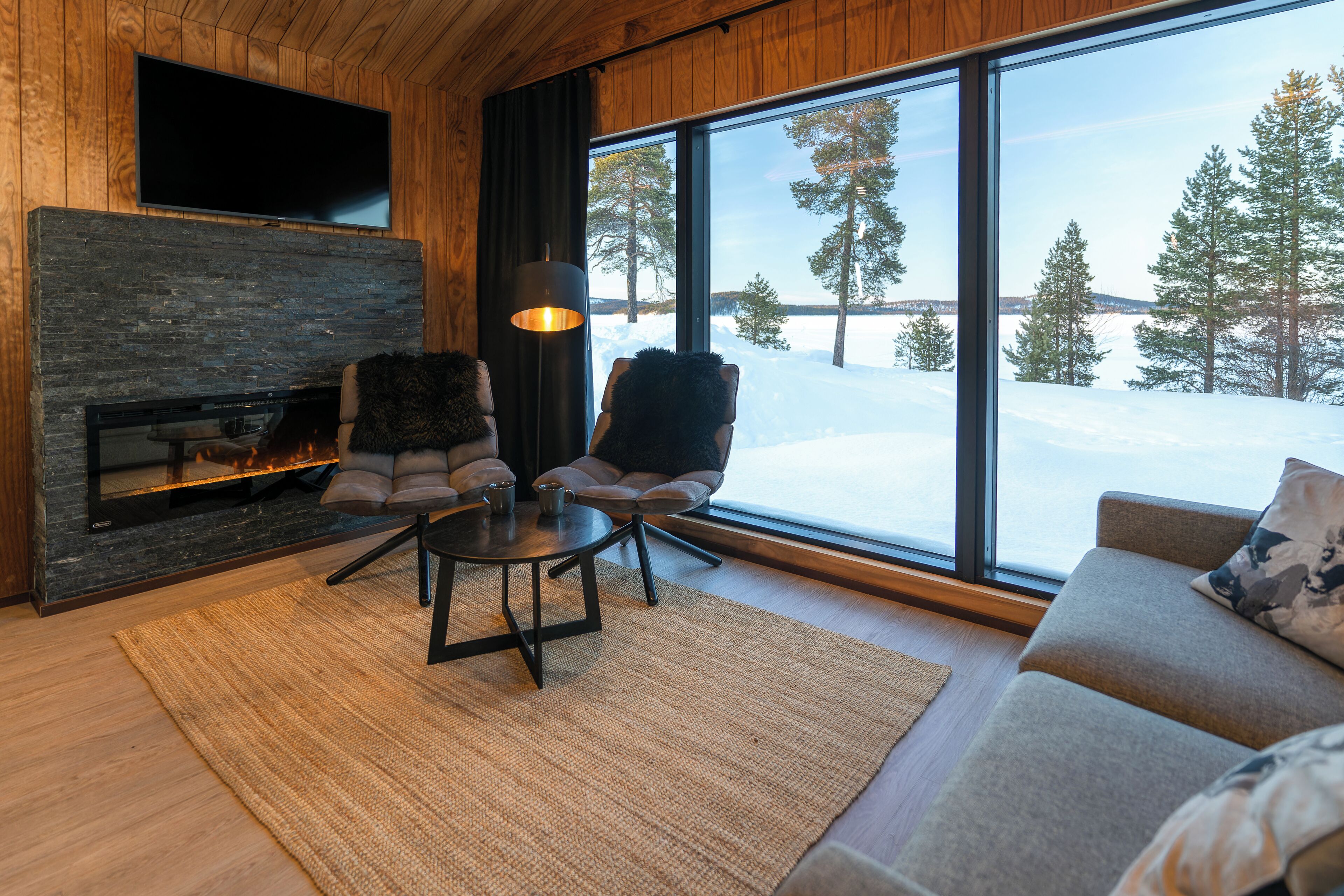 Inari Arctic Chalet | リビング エリア | 床暖房