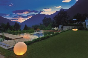 Indoor pool, outdoor pool, pool loungers