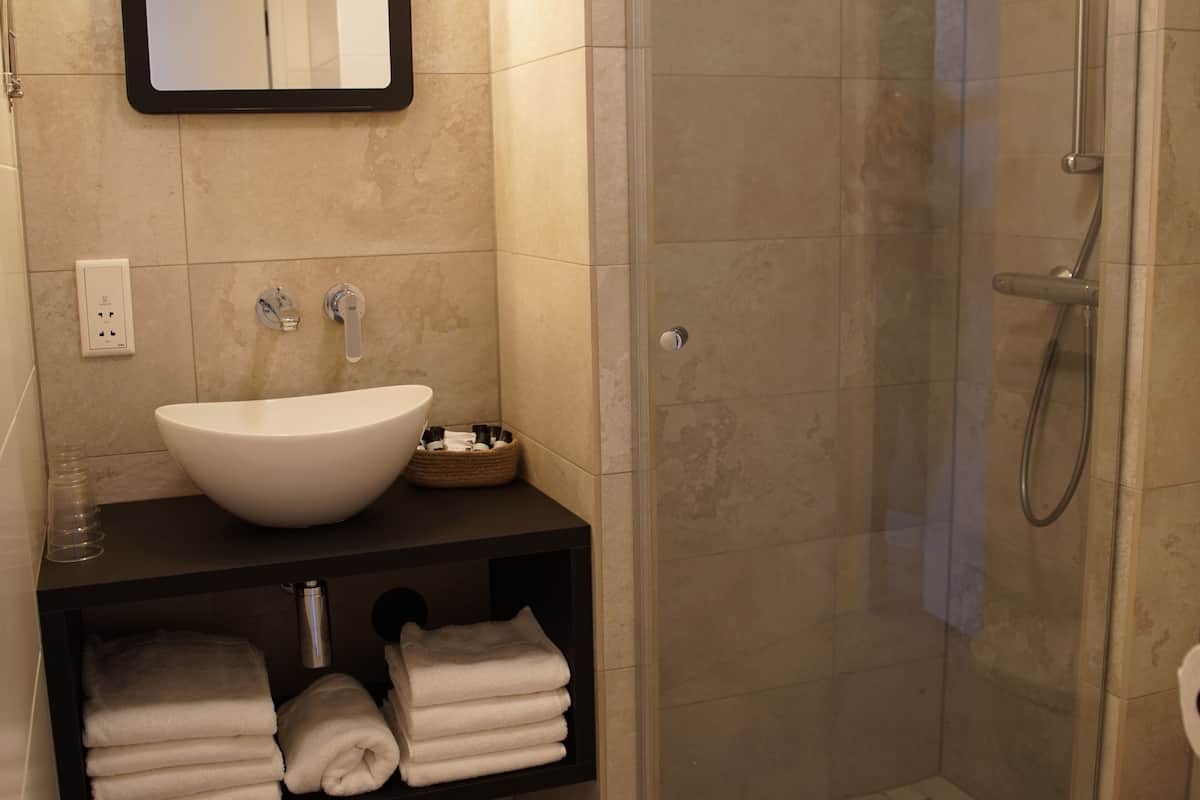 free toiletries, hair dryer, towels