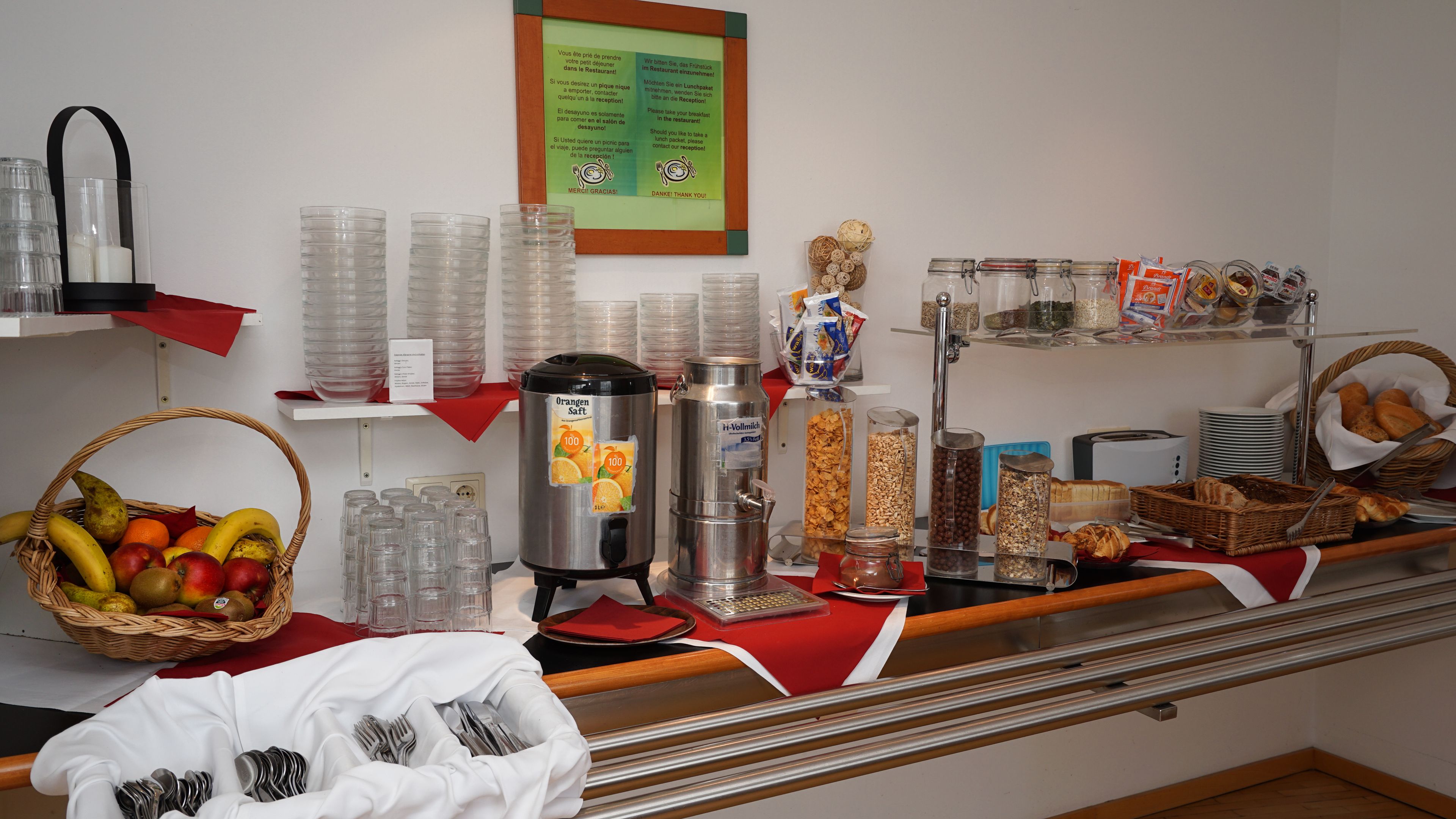 daily buffet breakfast (eur 15 per person)