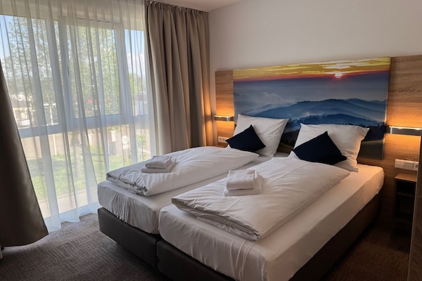 Desk, laptop workspace, soundproofing, free WiFi