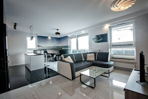 Luxury Apartment | Living area | Flat-screen TV - Grand Apartments - Bastion Wałowa (Gdansk)