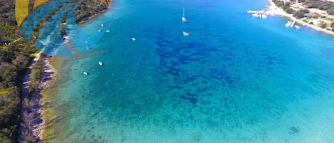 在海灘附近