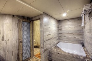 Douche, articles de toilette (gratuits), séchoir à cheveux, peignoirs