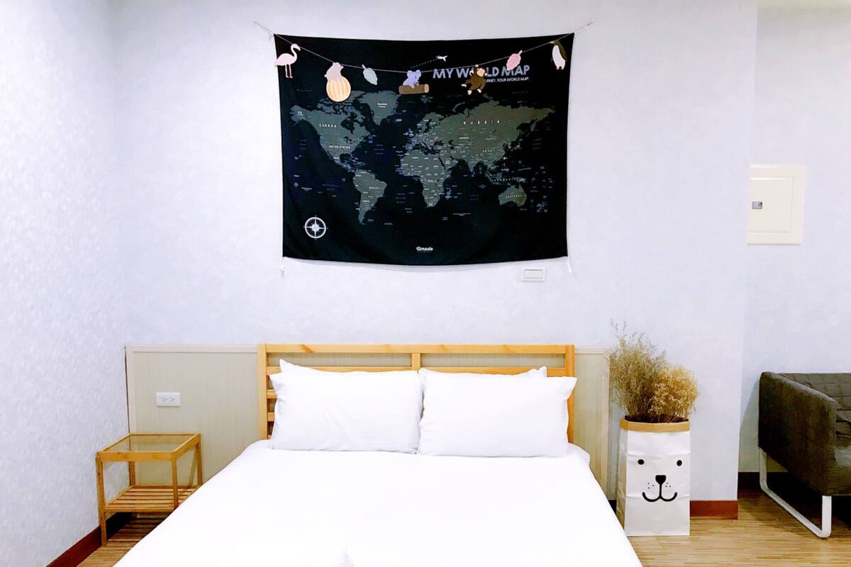 Desk, blackout curtains, free WiFi