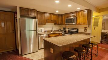 Premium Condo, Fireplace, Mountain View | In-room dining