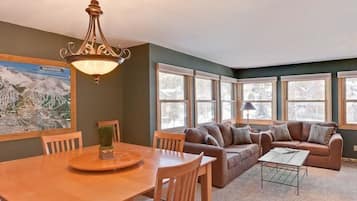 Classic Apartment, Multiple Beds, Pool Access | Living area | Fireplace