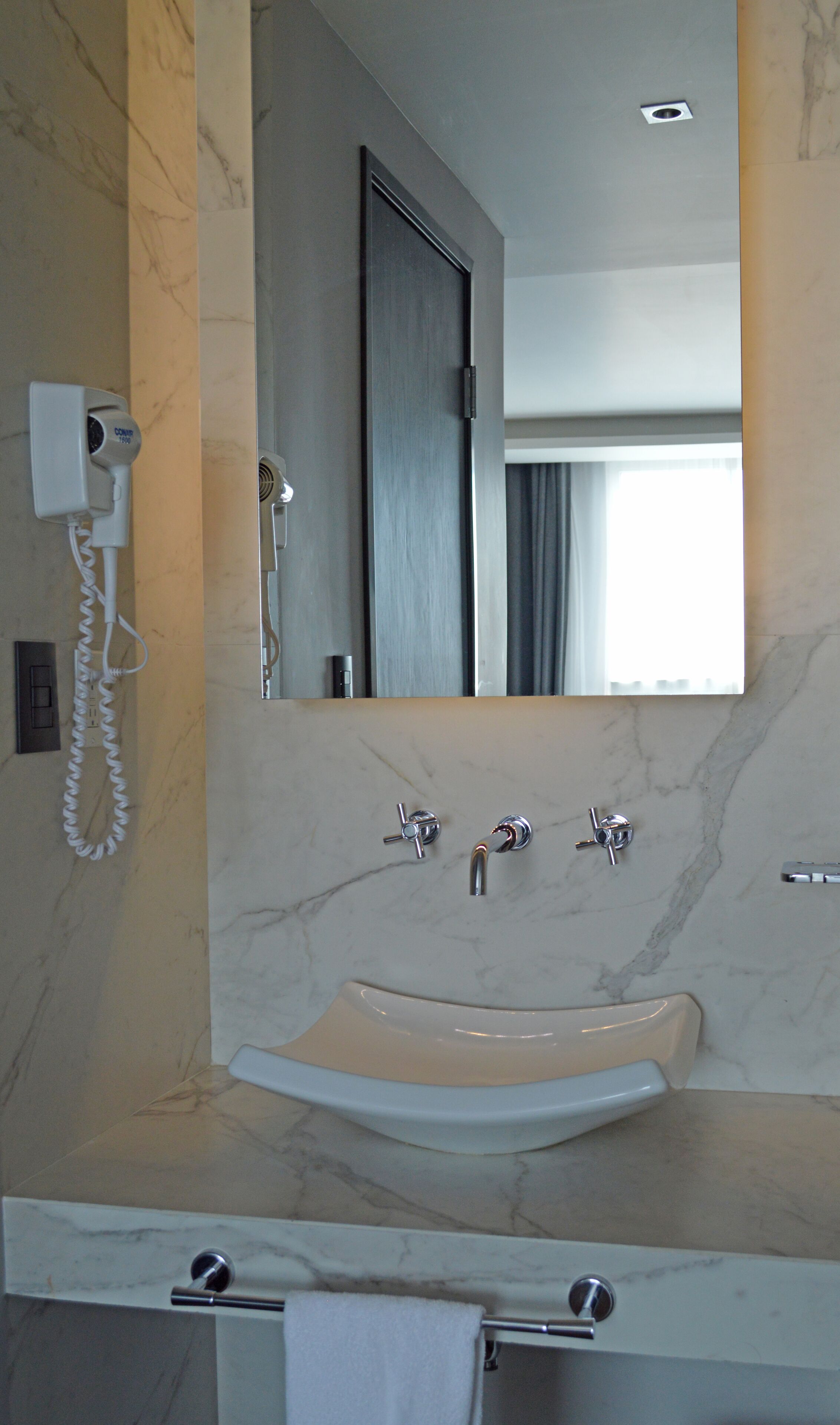 free toiletries, hair dryer, towels, soap