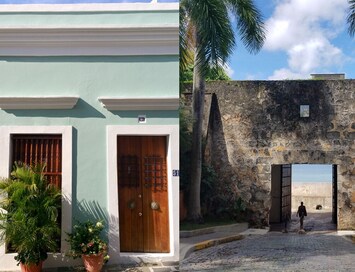 The house front, with historic door into Old San Juan located around the corner.