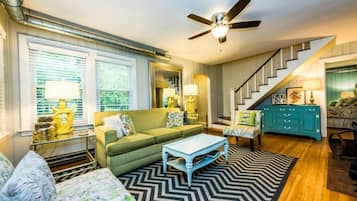 Télévision, cheminée, lecteur de DVD