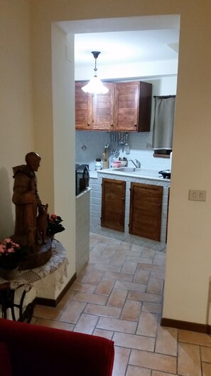 Fridge, microwave, oven, stovetop - Casa Maria inside the walls of Assisi (Assisi)