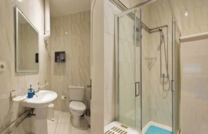 Dusche, Haartrockner, Handtücher