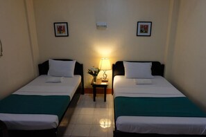 Desk, free WiFi, bed sheets