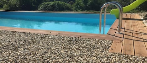 Indoor pool, outdoor pool, sun loungers