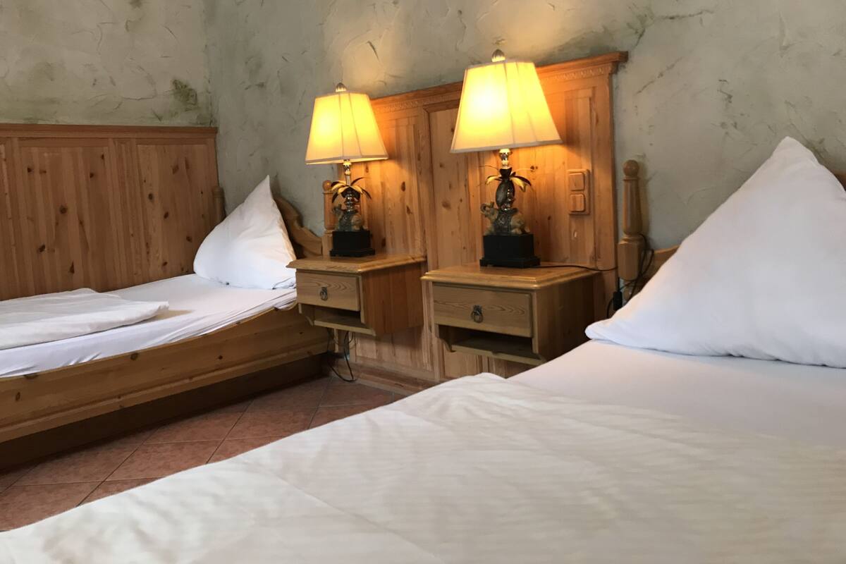 Desk, free WiFi, bed sheets