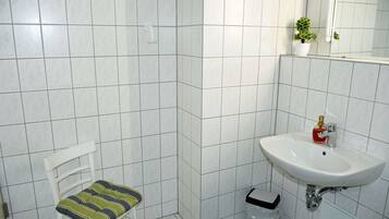 Regadera, secadora de cabello, toallas