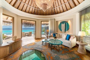 Ocean House | Living area | 65-inch flat-screen TV with cable channels, TV, Netflix - The Nautilus Maldives (Thiladhoo)
