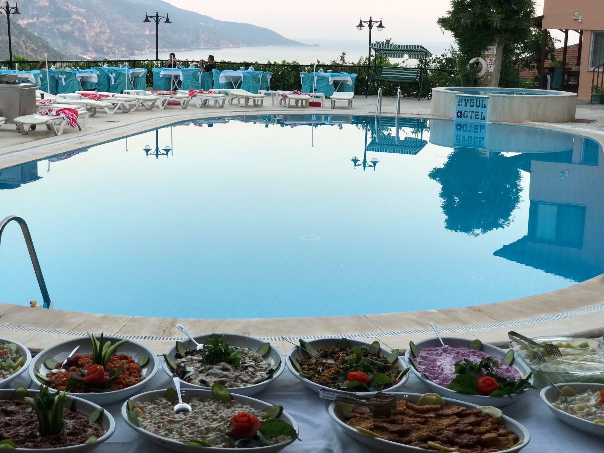 Breakfast, lunch, dinner served; Turkish cuisine, pool views 