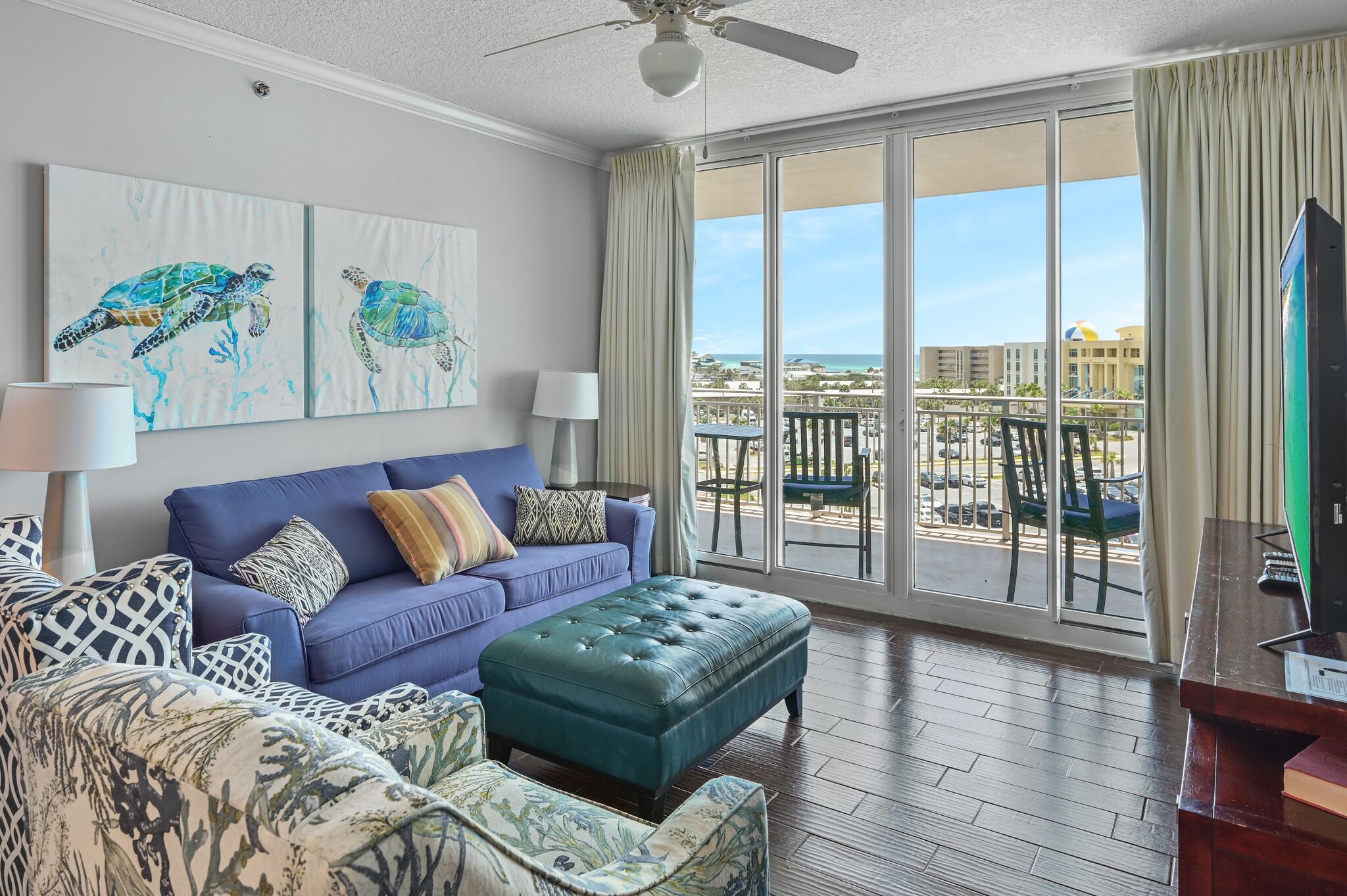 Flat-screen TV, DVD player