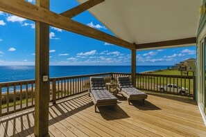 Terrace/patio - Beach House | Ocean Views, Deck, BBQ & Pet-Friendly (Bolivar Peninsula)