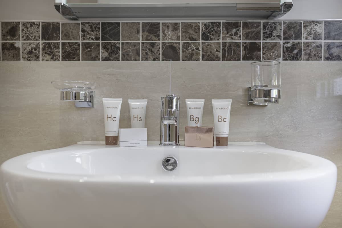 free toiletries, hair dryer, bathrobes, slippers