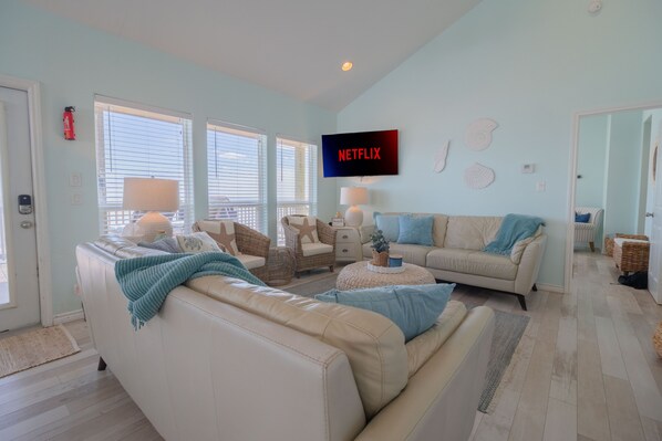 TV, DVD player, books