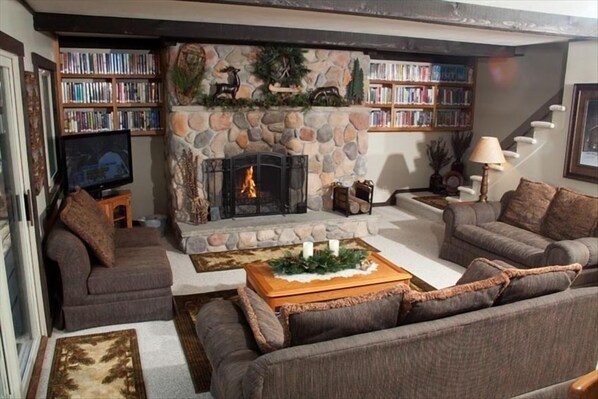 TV, fireplace, video games, DVD player - 17 Acres of Northwoods Beauty with Direct Access to Trails - Anderson Lake Lodge (Suring)