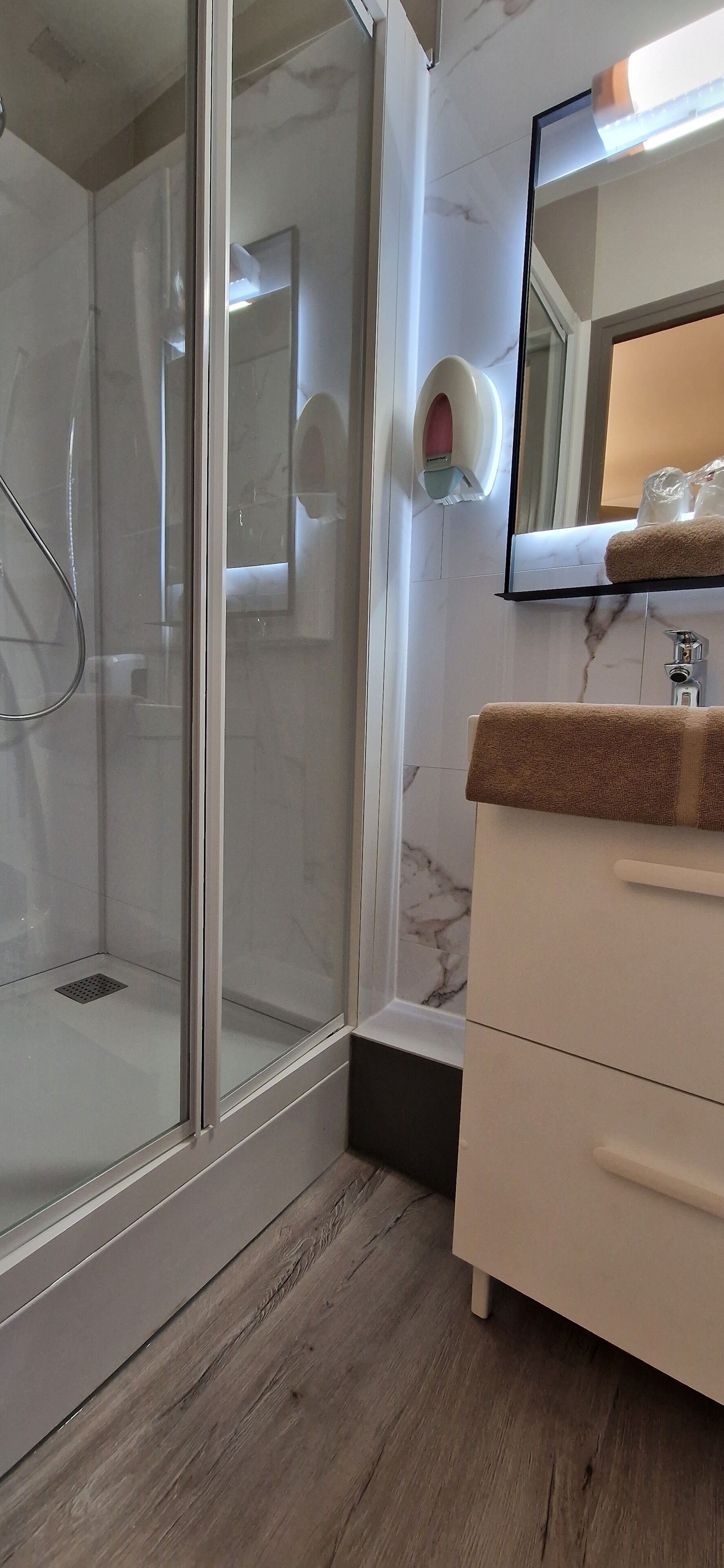 double room | bathroom | hair dryer, towels