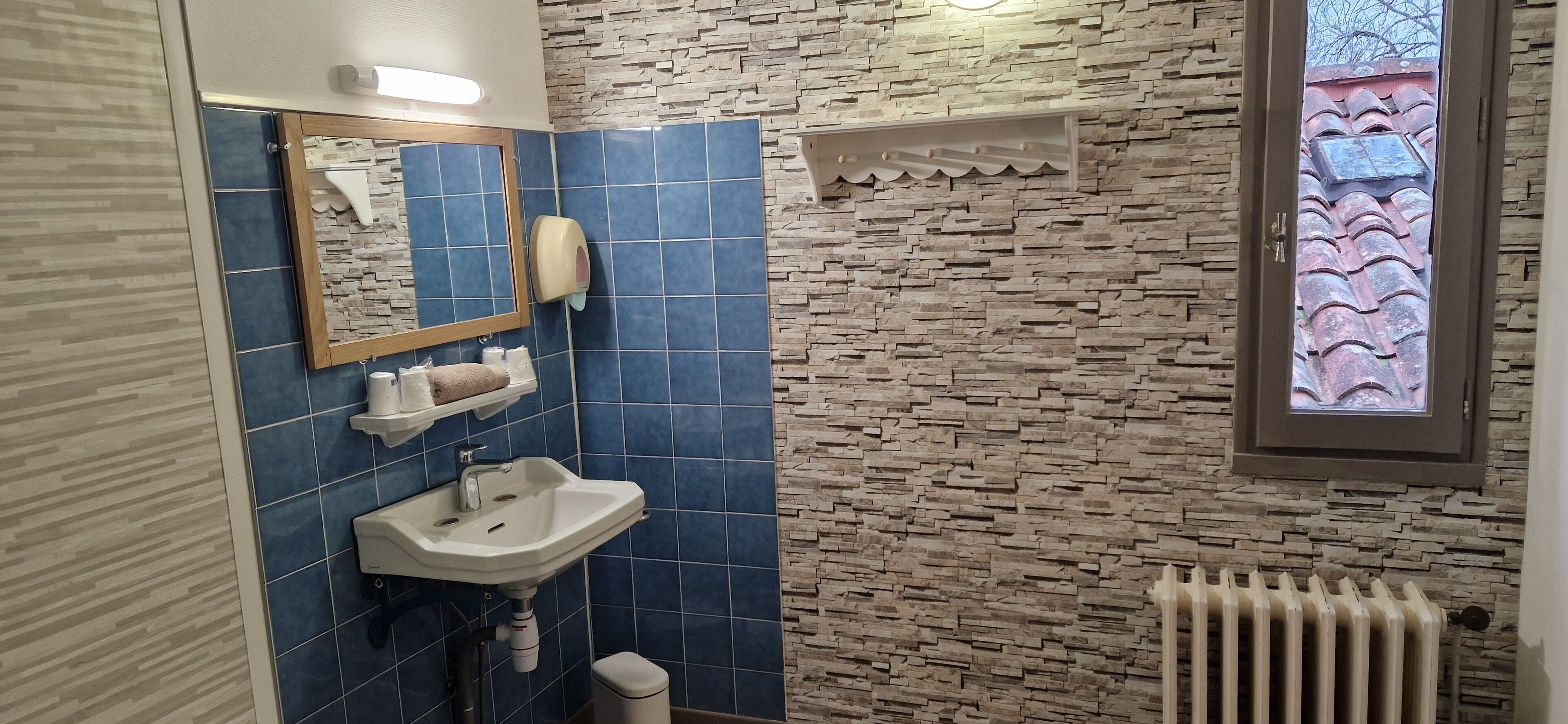 family room | bathroom | hair dryer, towels