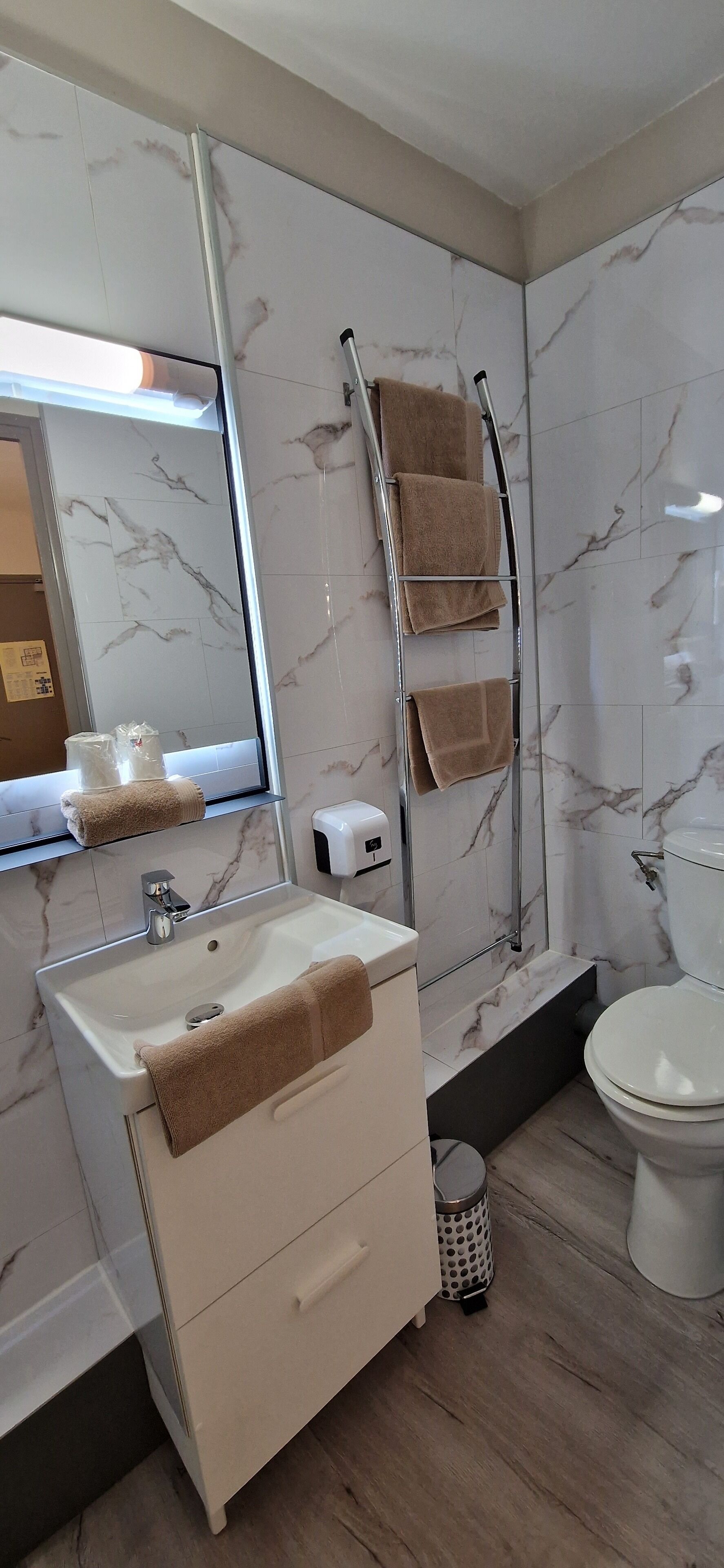 double room | bathroom | hair dryer, towels