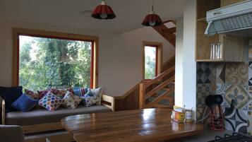 Standard Cabin, 2 Bedrooms, Terrace | Living area | 32-inch Smart TV with cable channels, TV