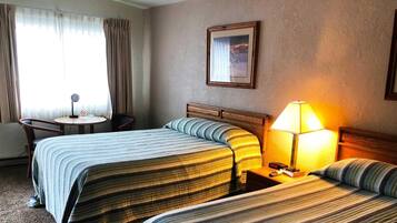 Desk, blackout curtains, free WiFi, bed sheets