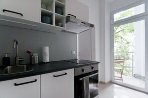 Business-Apartment, 1 Doppelbett, Nichtraucher | Eigene Küche | Kühlschrank, Ofen, Herdplatte, Geschirrspüler